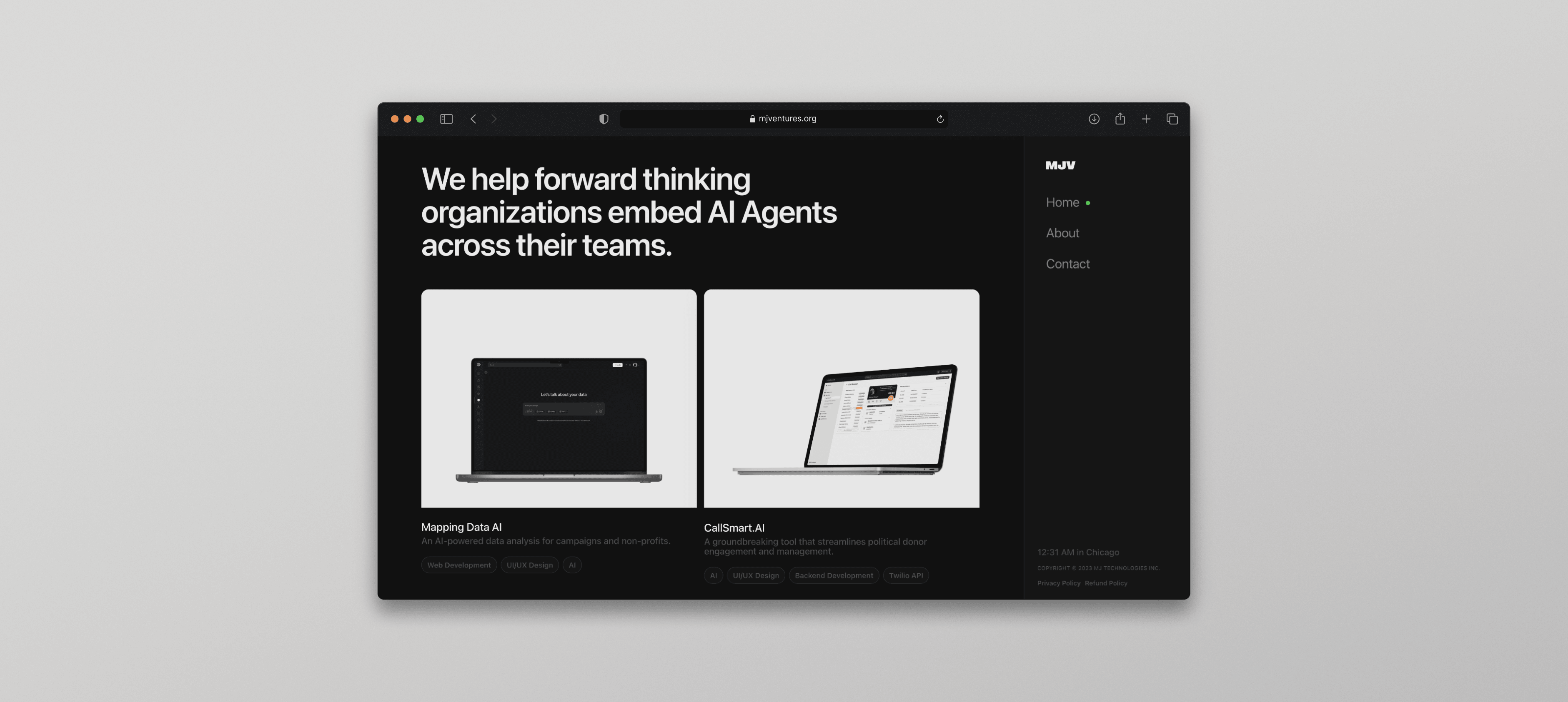 Original Landing Page Design (Since Removed)